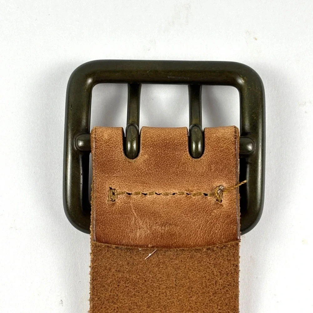 Gap Leather Belt Mens 34 Brown Double Prong 1969‎ Made in USA Rugged Americana